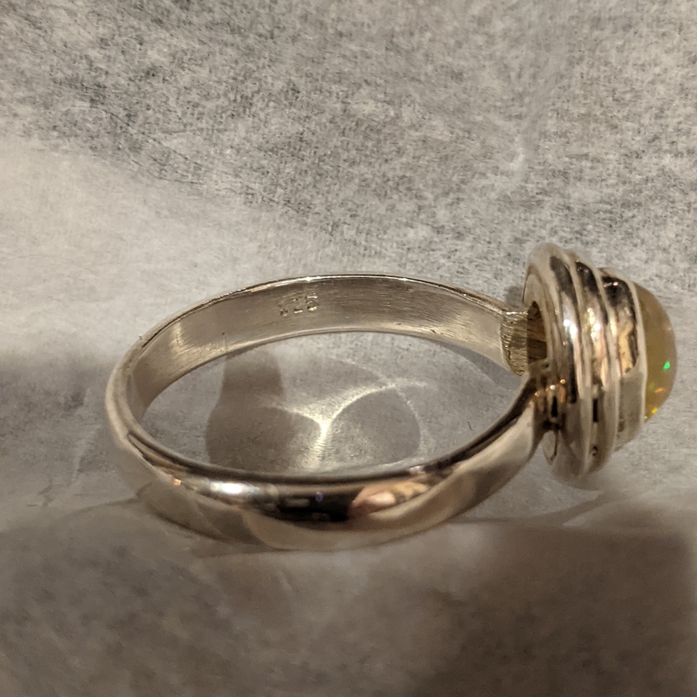 SOLD*  Ethiopian Opal Ring, Size 8 Brilliant Fire - Picture 9 of 10